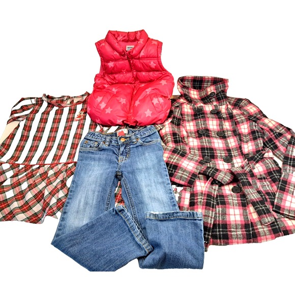 Wet Seal Old Navy PLACE Disney Other - Girls 5/6 Lot‎ Winter Preppy Clothing Wet Seal Y2K Wool Blend Pea Coat Academia